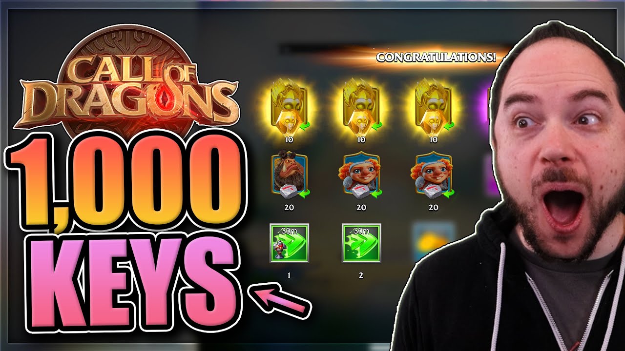 Opening 1000 Gold & Artifact Keys [luckiest keys ever?] Call of Dragons ...