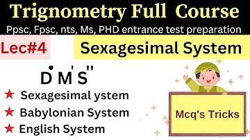 Sexagesimal number system D M S full mcqs type content detail #maths #tricks #afmathe #bsc #bs #PhD