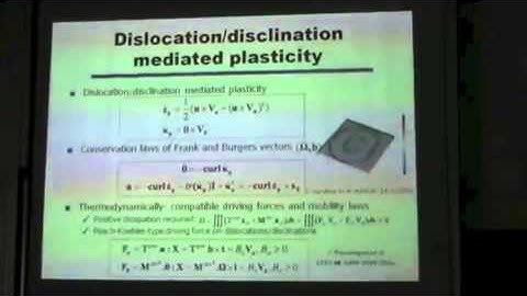 Prof. C. Fressengeas. An elastoplastic theory of dislocations and disclinations field