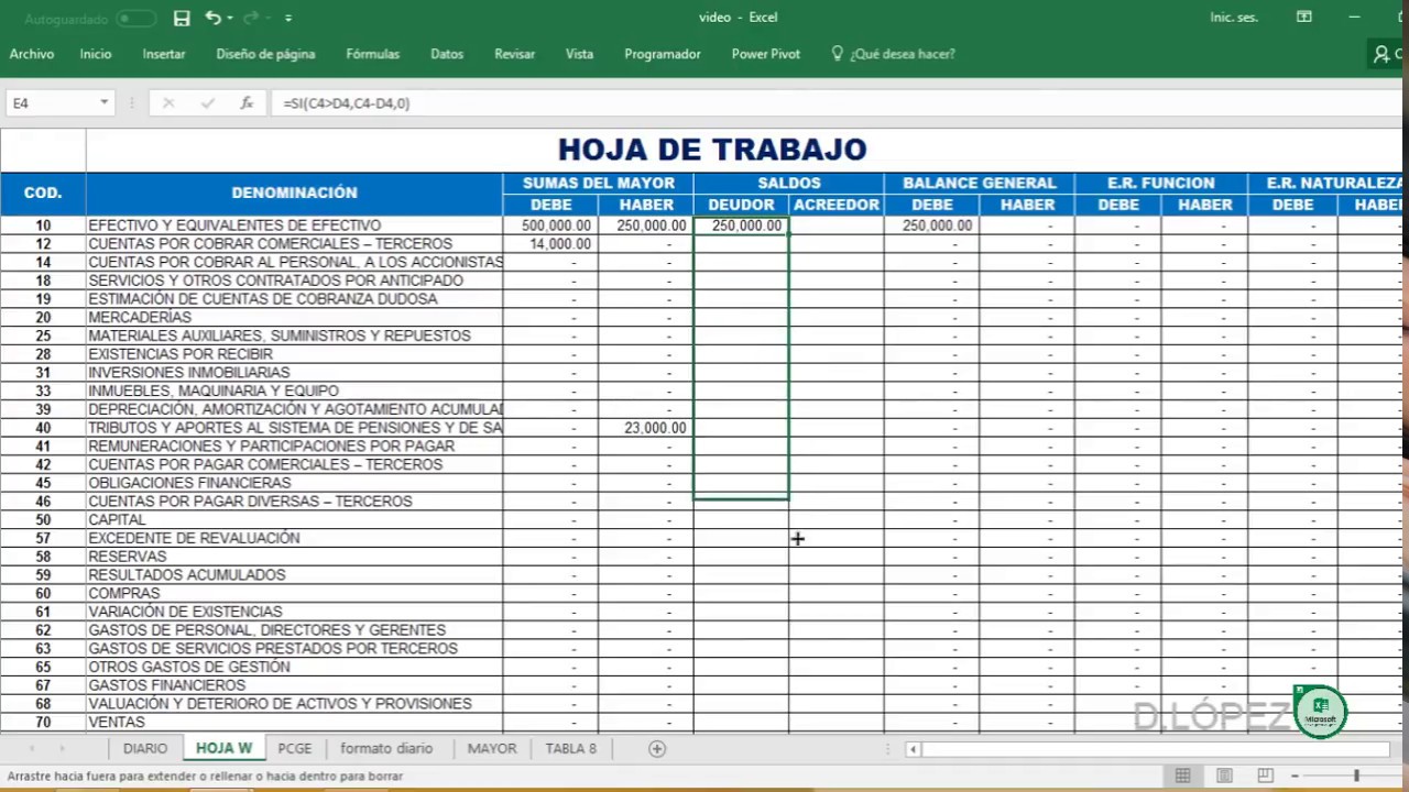 Hoja De Trabajo En Excel Youtube