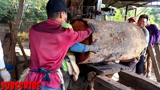 SAWMILL,, NGERI...!!! GAK NYANGKA KAYU SEBESAR ITU BISA TERBELAH