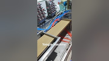high speed WPC decking extrusion machine with online embossing deep wooden pattern 3D #wpcextrusion