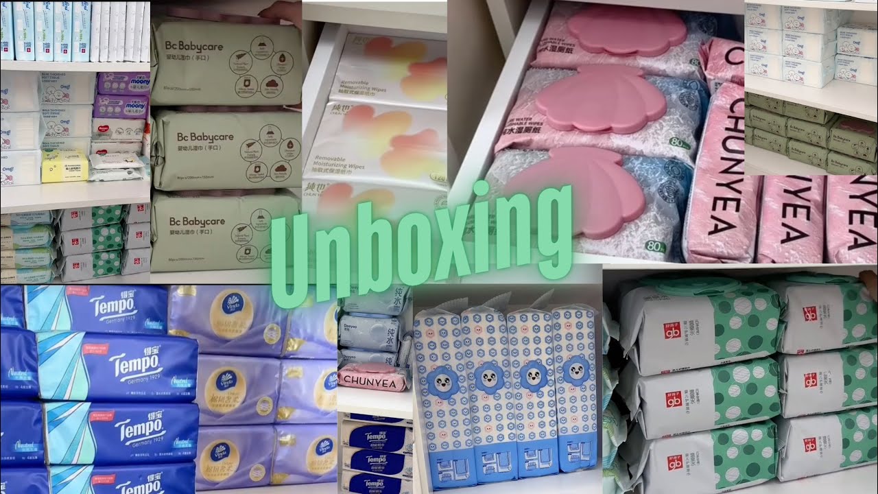 ASMR UNBOXING | Tissue paper, Toilet paper, Paper towels, Wet wipes, Pads and Washing liquid 🧻🫧