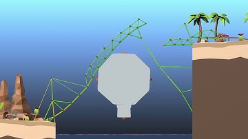 Poly Bridge 2 Level 4 - 13 "Diagonal Drawbridge" 100%