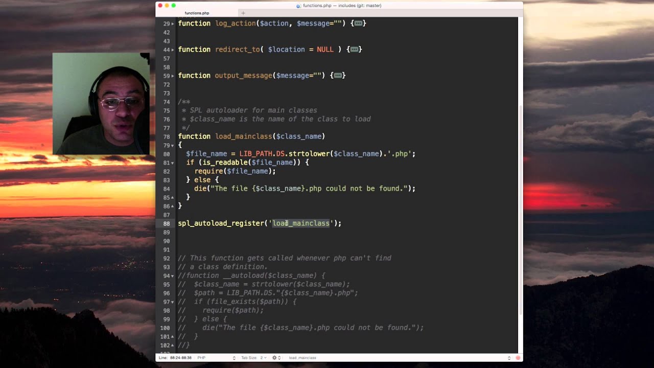 autoload phpMailer and other class files. YouTube