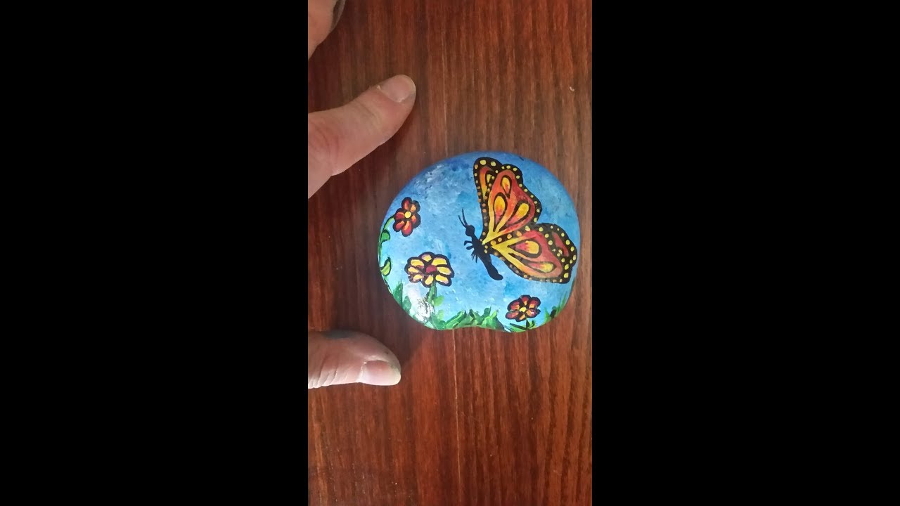 How to Paint Butterfly on a Rock YouTube