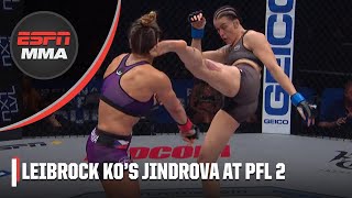 Amber Leibrock knocks out Martina Jindrova with head kick at PFL 2 | ESPN MMA