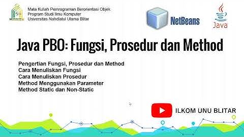 Java PBO: Fungsi, Prosedur dan Method