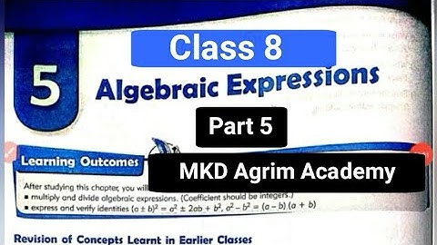 Class 8 maths  | chapter 5 Algebraic Expressions Part 5 | mkd agrim academy