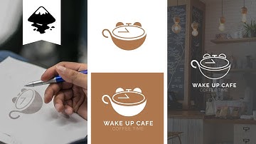 Café Logo Design  // Negative Space Logo // LOGO DESIGN PROCESS - Start to Finish