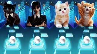 CUTE CAT LADY GAGA BLOODY MARY vs WEDNESDAY and WAKA WAKA COOL CAT and SHAKIRA in TILES HOP EDM RUSH