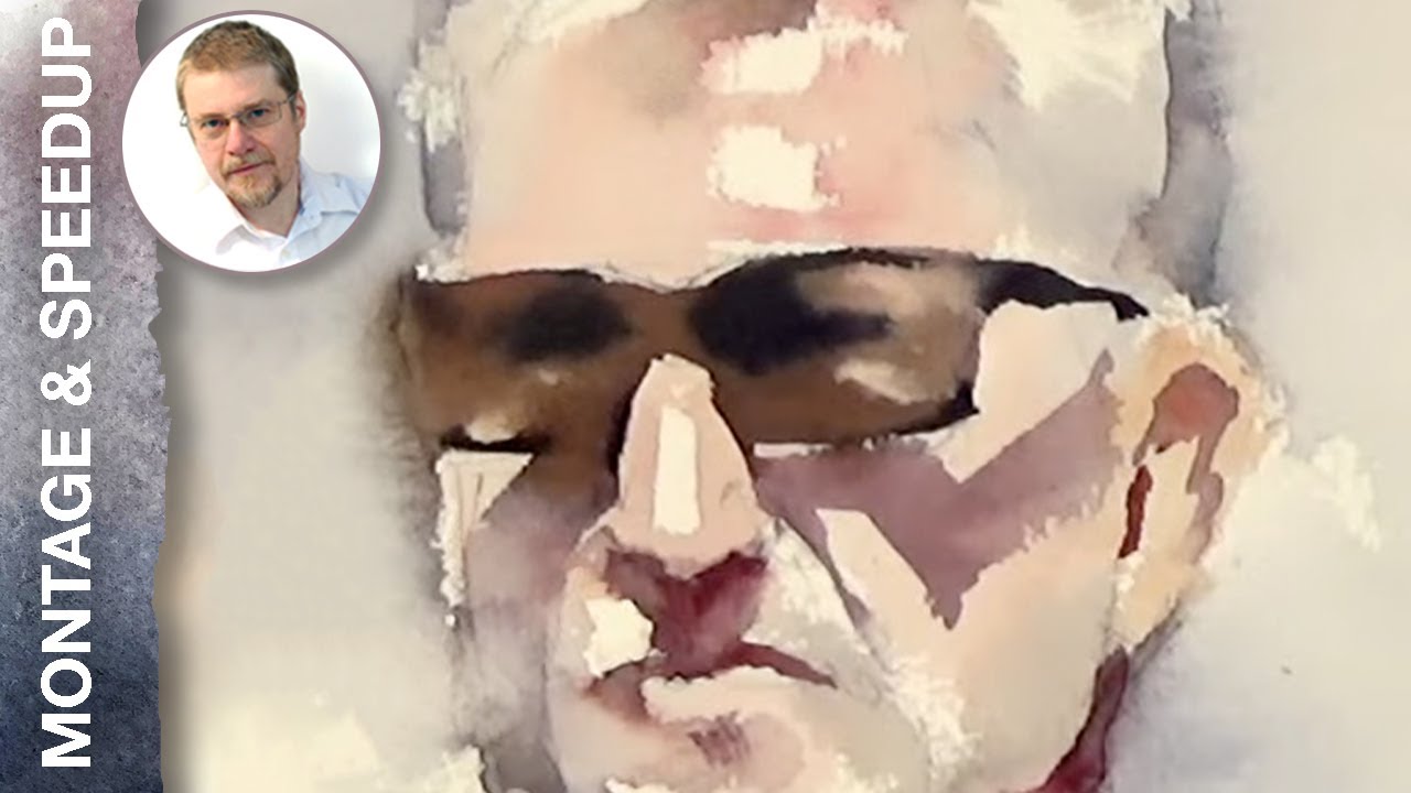 Thursday Speed Up Demos: Grey Beard and Shades (Watercolor Portrait)