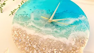 Gorgeous Resin Beach Clock From a Mold: DIY Resin Art Tutorial