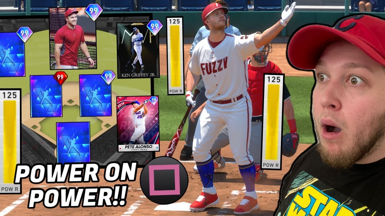 i used players with MAXED OUT POWER and only used POWER SWING.. MLB The Show 20