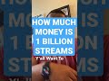 How Much Money Is 1 Billion Streams On Spotify, Apple Music, Tidal, Napster and YouTube?