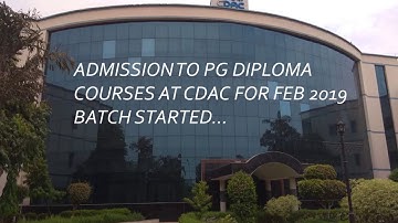Admissions to CDAC PG Diploma Courses February 2019