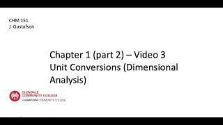 CHM151:  CH1.V7 - Unit Conversions