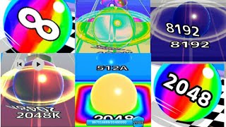 Ball no.2 vs Ball no.512 : Ball Run 2048 Merge Number vs Ball Run Infinity all levels gameplay