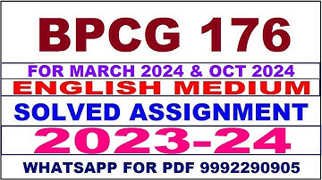 bpcg 176 solved assignment 2023-24 | bpcg 176 solved assignment in english 2024 | bpcg 176 2024