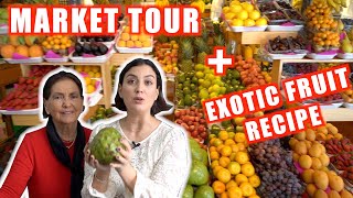 LOCAL Market Tour - MUST TRY Exotic Fruits + RECIPE using Chirimoya | Lima, Peru