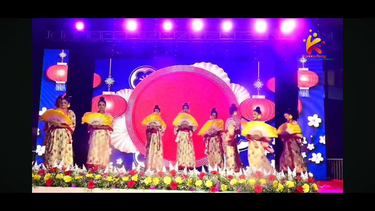 Anna alfonsa sojo and team chinees group dance| kodancherry