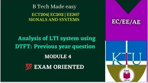 Analysis of LTI system using DTFT |(Pre year )Signals & Systems MOD 4 |