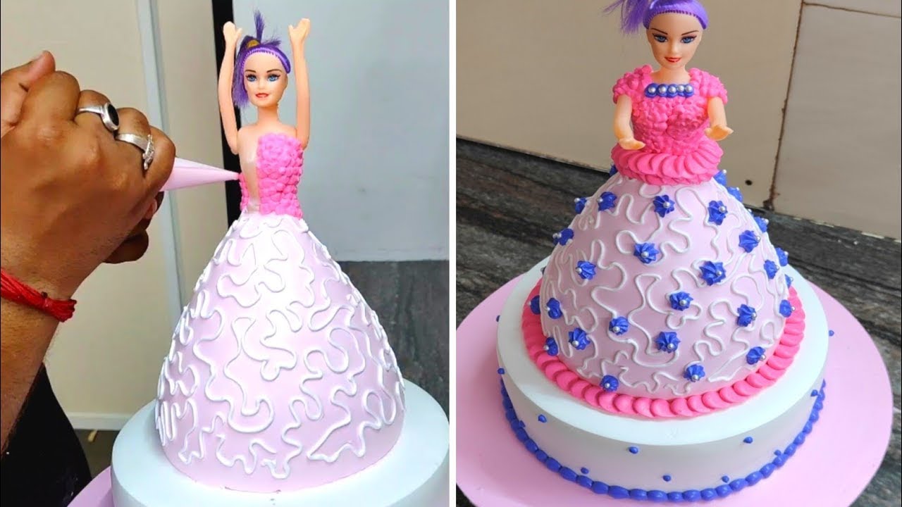 American Style Bueatifull Two Step Barbie Doll Cake New Doll Cake