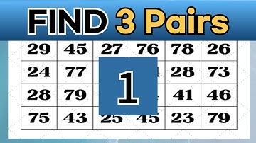 FIND 3 PAIRS, ONLY 5% CAN FIND ALL, DEMENTIA TEST, PREVENT DEMENTIA, QUIZ, PUZZLE, NUMBER QUIZ.