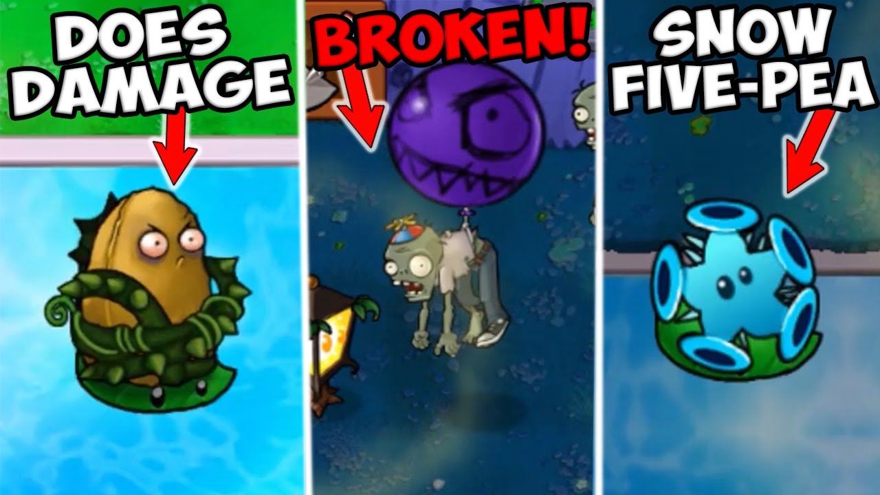 CRAZY IMPROVED BALLOON ZOMBIE! SNOW FIVE-PEA & MORE - Plants vs Zombies Enriched Pool & Fog