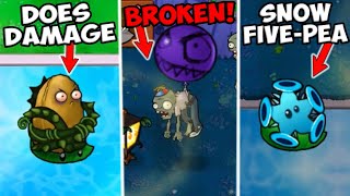 CRAZY IMPROVED BALLOON ZOMBIE! SNOW FIVE-PEA & MORE - Plants vs Zombies Enriched Pool & Fog