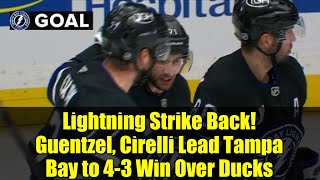 Lightning Strike Back! Guentzel, Cirelli Lead Tampa Bay to 4-3 Win Over Ducks | NHL Highlights