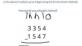 4 digit column subtraction   Yr 4