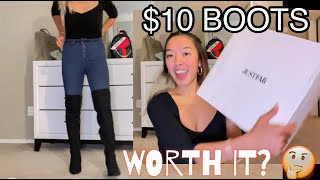 $10 JUST FAB BOOTS | TRY-ON & REVIEW screenshot 5