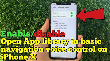 How to enable or disable open app library in basic navigation voice control on iPhone X