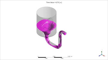 Water treatment free surface cyclon CFD - isosurface result
