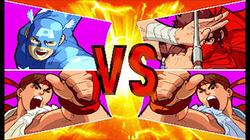 Marvel vs Capcom 1 ( Arcade ) - Captain America / Ryu Playthrough ( Feb 5, 2018 )