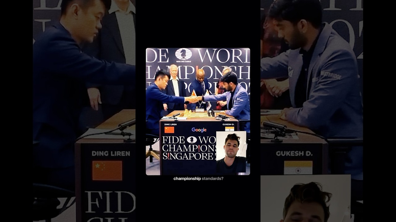 This not a world championship standard game ~ Magnus & levy Take take take  #worldchesschampionship
