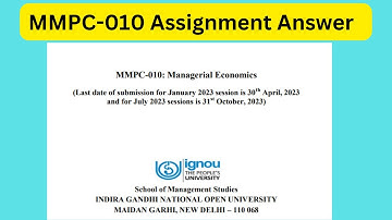 IGNOU MBA MMPC 010 Assignment Answer | IGNOU December 2023 MBA Assignment Answer | MMPC 010