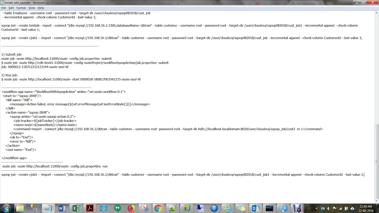 Incremental load sqoop job FROM mysql to HDFS YouTube