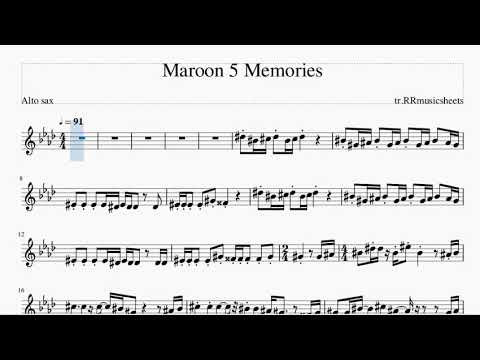 Maroon 5 Memories Alto Sax Sheet Music Youtube