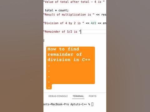 Find remainder of the division operation in C++ - YouTube