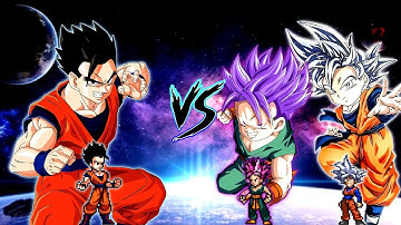 Mystic Gohan TP V3 OP (New) VS Goten MUI V2 OP & Trunks UE V2 OP in Jump Force Mugen