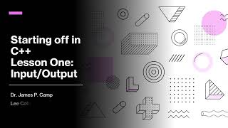 Starting off in C++, Lesson One: Input/Output