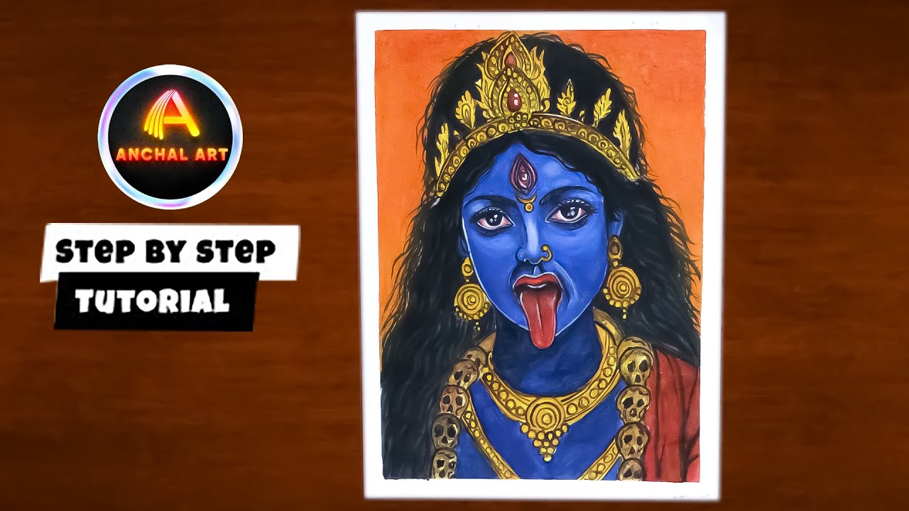 Maa Kali Painting | Step by Step Goddess Kali Drawing Tutorial 