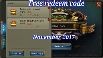 Free Redeem Code November 2017, Legacy of discord