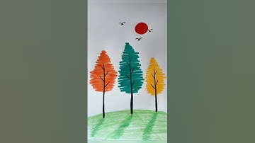 Cách vẽ cây đơn giản mà đẹp 🌳 #thienmink1 #artist #drawing #cayxanh #vetranh #shorts