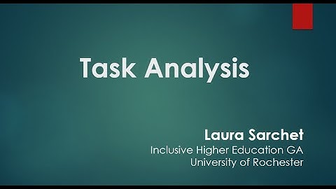 Task Analysis