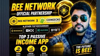 Bee network officially Partnership with Coingecko & others exchange.The top 3 Passive income app.