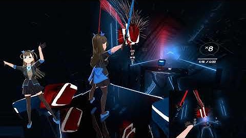 [BeatSaber] YOASOBI / 夜に駆ける Yoru ni Kakeru (Easy) - Full Body Tracking w/ VMC Avatar + CameraPlus