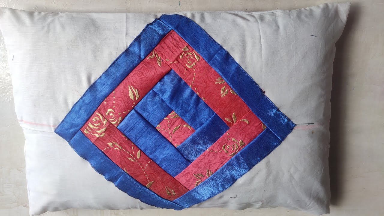 10 मिनट में तकिया कवर बनाए // Pillow cover cutting and stitching in